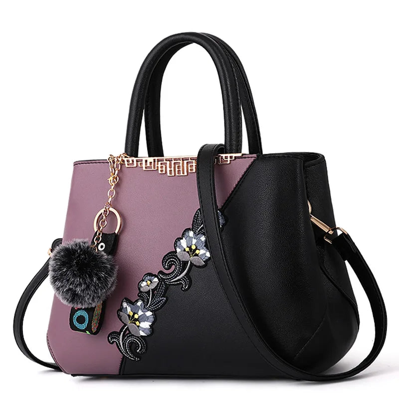 Fashionable Lady Handbags Stylish PU Leather Designer Handbags with Zipper Closure Portable Famous Brands Handbags