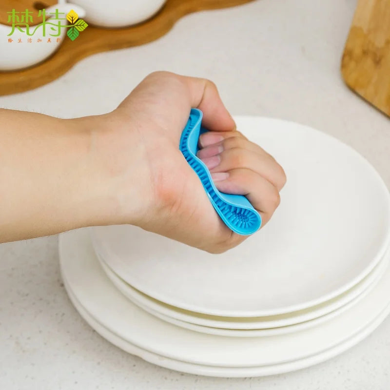 Multipurpose Silicone Sponges Kitchen Scrub Brush for Dish Pot and Veggies Fruit Non Stick Dish Washing Brush