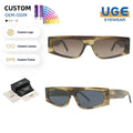 Fashionable Luxury Vintage Tortoise Shell Acetate Polarized UV Protection Italy Steampunk Retro Unisex Custom Logo Sunglasses