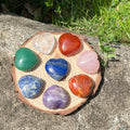 1.2inches 9 Chakra Heart Stones Set Natural Polished Healing Crystals Love Gemstone for Balancing Reiki Meditation