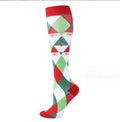 TZ Wholesale Summer Compression Socks 20-30 MMgh Graduated Christmas Pattern Xmas Nurse Cartoon Print for Running Sports Knitted