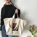 Natural Large Cotton Tote Bag with Custom Logo Printing for Shopping Gifts or Promotions