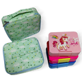 Orealmi Cute Cartoon Pattern Bento Lunch Box Polyester with Carry Bag for Kids and Mommy Common Use