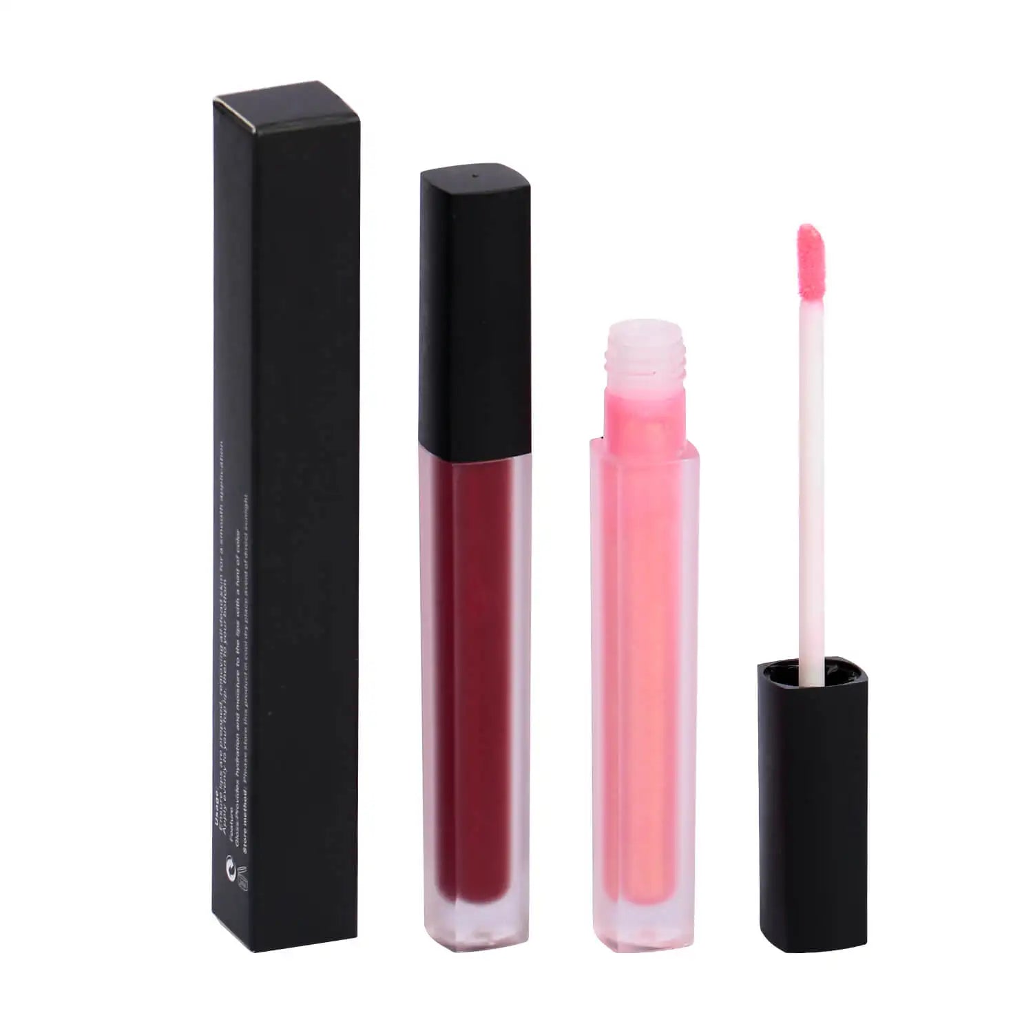 Waterproof OEM Lipgloss Private Label Long Lasting Black Top Multi-colored Lipgloss Matte Glossy Lipstick