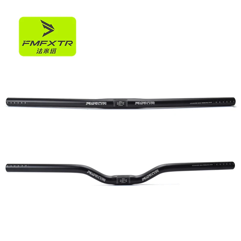 FMFXTR 600mm 25.4mm High Strength Aluminum Alloy Matte Black MTB Flat Handlebar Swallow Riser Handlebar for Mountain Road Bike