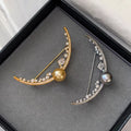2024 New Original Inlaid AAA Zircon High Brightness Pearl Moon Brooch for Women Jewelry Accessories Customized