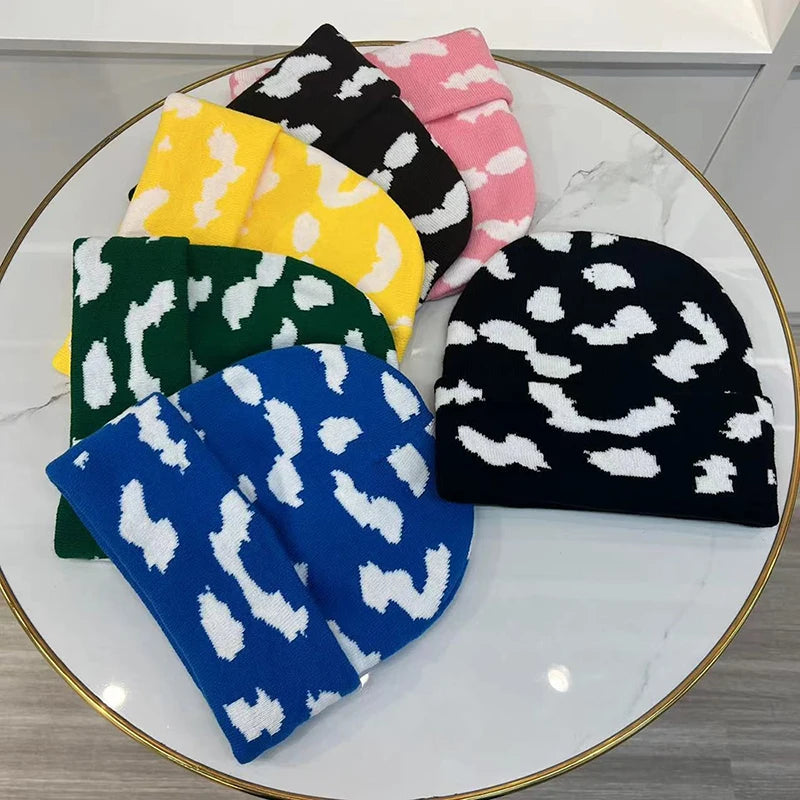 Winter Korean Style 100% Acrylic Knitted Hat Fashionable Breathable Waterproof Button Jacquard Brimless Rolled for Women MegaBDM