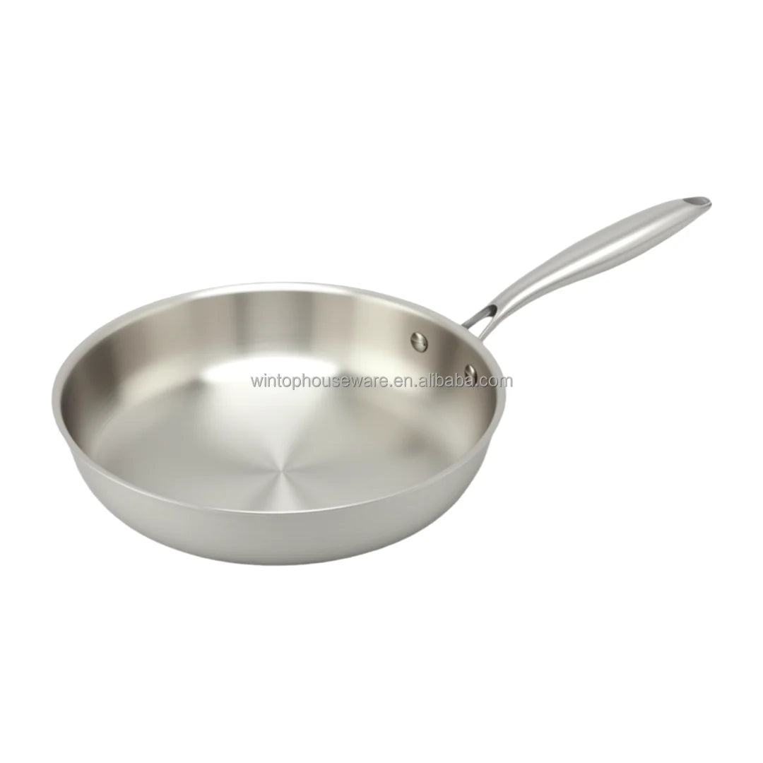 26cm Classic Design Stainless Steel Tri-ply Fry Pan for Kitchen Cookware for Steak Frying