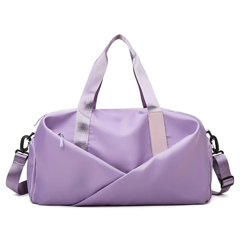 Top Seller Foldable Expandable Dry Wet Waterproof Duffel Holdall Yoga Weekend Shoulder Gym Luggage Travel Tote Bag Women