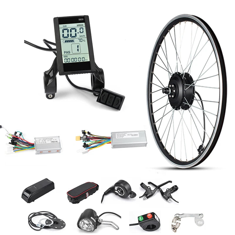 Wholesale 350W-500W Electric Bicycle Motor Wheel LCD Display 20Inch-26Inch 700C 36V-48V Rear Carrier Lithium Battery Power