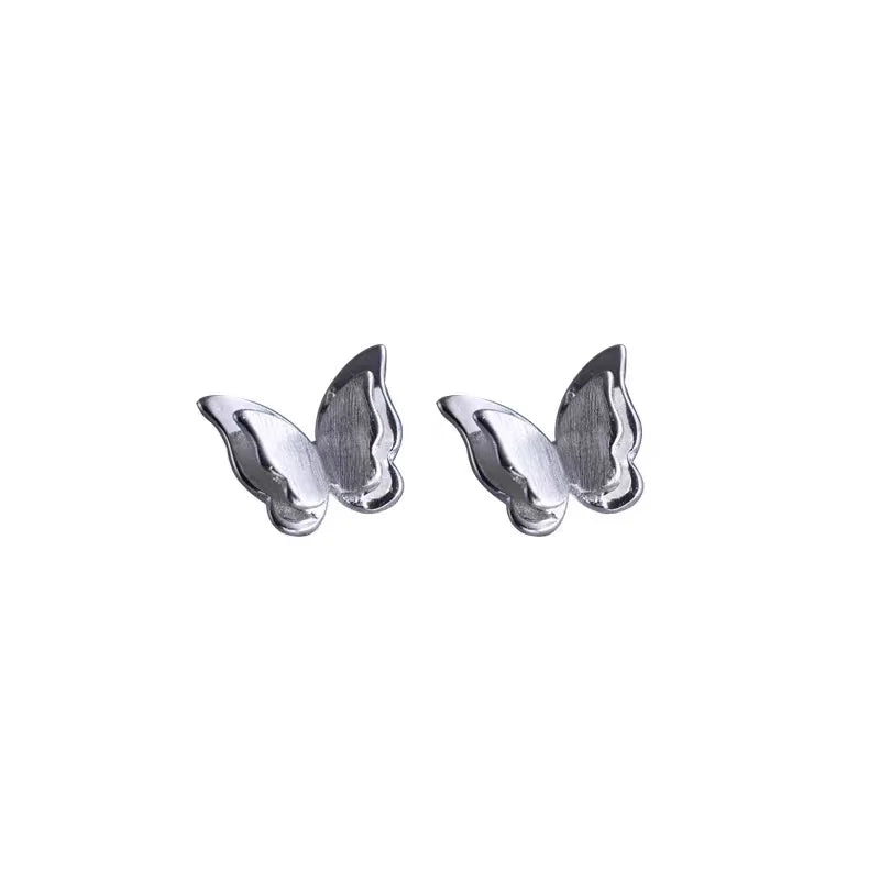 FY-ED788 925 Sterling Silver butterfly Stud Earrings for Women Girls Fashion Trendy Jewelry