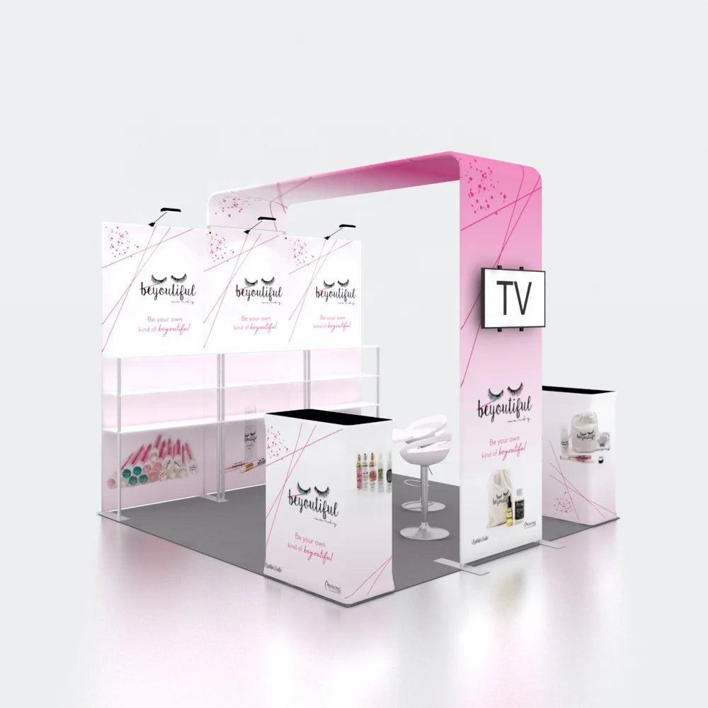 10 X 10 Aluminum Tension Fabric Shelf Display Tradeshow Portable Advertising Promotion10x10 Exhibition Trade Show Booth