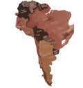 House Wall Decoration Multilayered 3D Wooden Brown Colors World Map