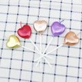 Wholesale Metallic Color Heart Shaped Birthday Candles  With Holders