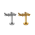 ASTM F136 Titanium Catfish Shape Ear Cartilage Earring Tiny Tragus Stud Helix Conch Flatback Piercing 16G Animal Body Jewelry