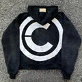 500 Gsm French Terry Cotton Distress Embroidery Print ODM Hoodie Custom Acid Wash Regular Zip Hoodie Washed Patchwork Zipup