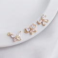 Fashion 14k Gold Plated Inlaid with Zircon butterfly Single and Double Loop Pendant for DIY Handmade Bracelet Necklace