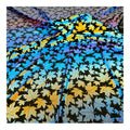 Maple Leaf Pattern Blue Violet High Light Iridescent Polyester Taffeta Pongee Silk Scratch Resistant Washable Reflective Fabric