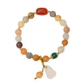 Natural Red Agate Jade Flower/ Pumpkin Beads Bracelet Fashion Charm Accessories DIY Hand-Carved Lucky Amulet Gifts Women Jewelry