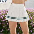 Luxurious Classic High Waist Custom logo Flared Two Stripe Skirts Ladies Golf Skorts Women Pleated Tennis Skirt