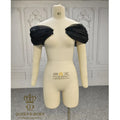 QUEENS GOWN Elegant Black  Detachable Sleeve/Top Simple Off Shoulder Accessories for Bridal Wedding Dress