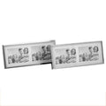 Modern Dual Silver Plated Metal Shadow Box Photo Frame with Landscape Animal Flower Portrait Subjects 18mm Thick