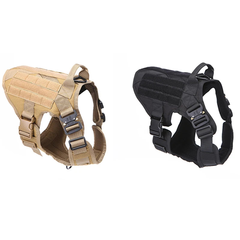 Tactical Dog Harness Adjustable Reflective Working Training Pet Vest Service Dog Harness with Metal Buckles