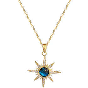 Starry Planet Luxury Necklace with Full Diamond & Micropaved Zircon Gorgeous Stainless Steel Collar Tempered Acero Inoxidable