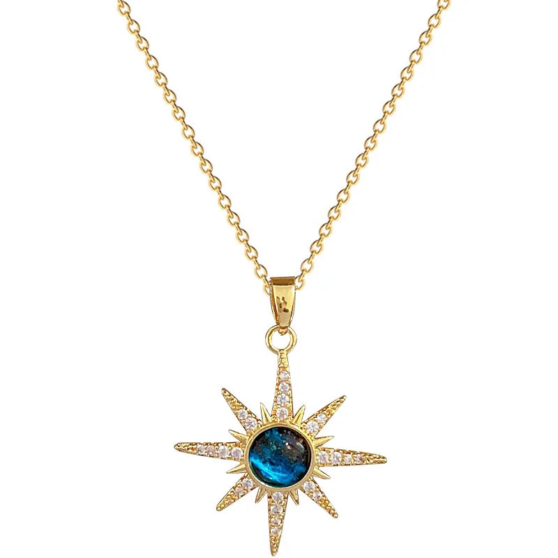 Starry Planet Luxury Necklace with Full Diamond & Micropaved Zircon Gorgeous Stainless Steel Collar Tempered Acero Inoxidable