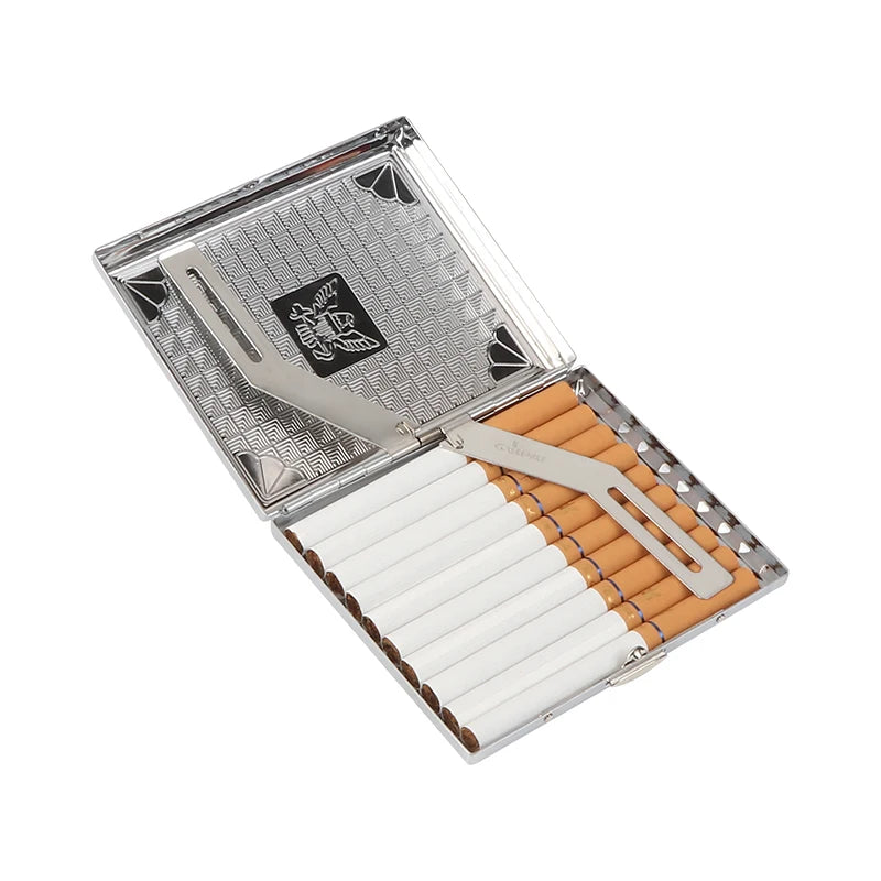 Erliao High-End Ultra-thin Waterproof Metal Cigarette Case for Thick Cigarettes Large Capacity Durable Portable