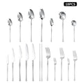 Hot Selling Thin Waist Handle 304 Stainless Steel Flatware Set Mirror Knife Fork Spoon Silverware Restaurant Cutlery Set