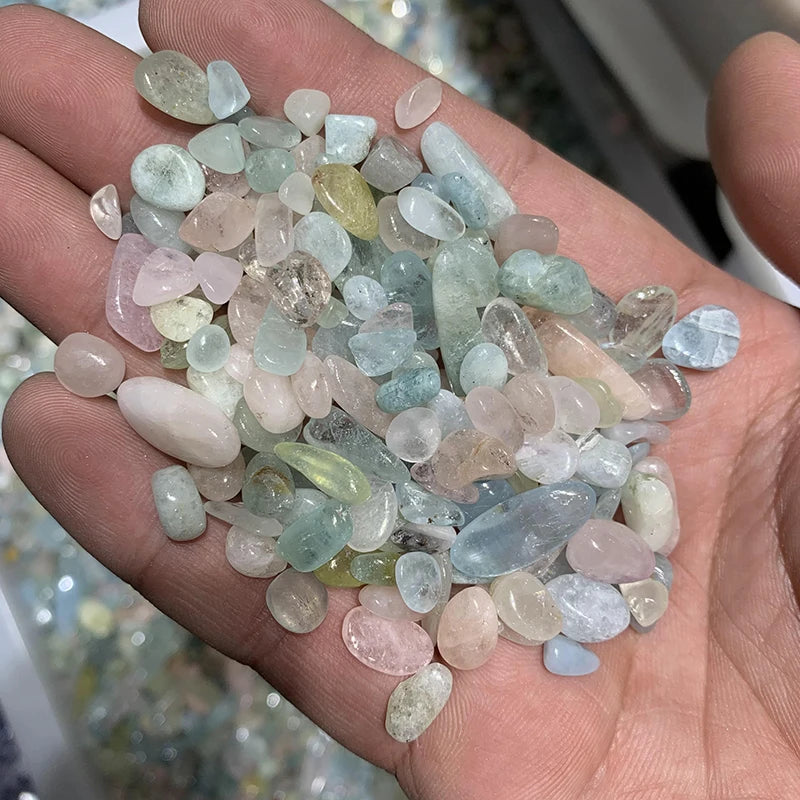 Wholesale Natural Colorful Crystal Polished Mixed Morganite Gravel Stones for Decoration