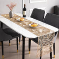 Nordic Style Rectangular PVC Placemat with Leaf Shape Bronzing Hollow Table Runner for Tea/Coffee for Picnics