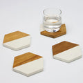 Wholesale Price High Quality Eco-Friendly Custom Size Restaurant Hotel Coffee Sublimation Hexagon Marble Wood Coasters Customer