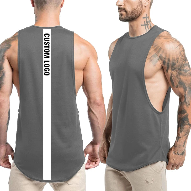 Polyester Spandex Plain Gym Clothing Stringer Men Custom Logo Sublimation Print Tank Top