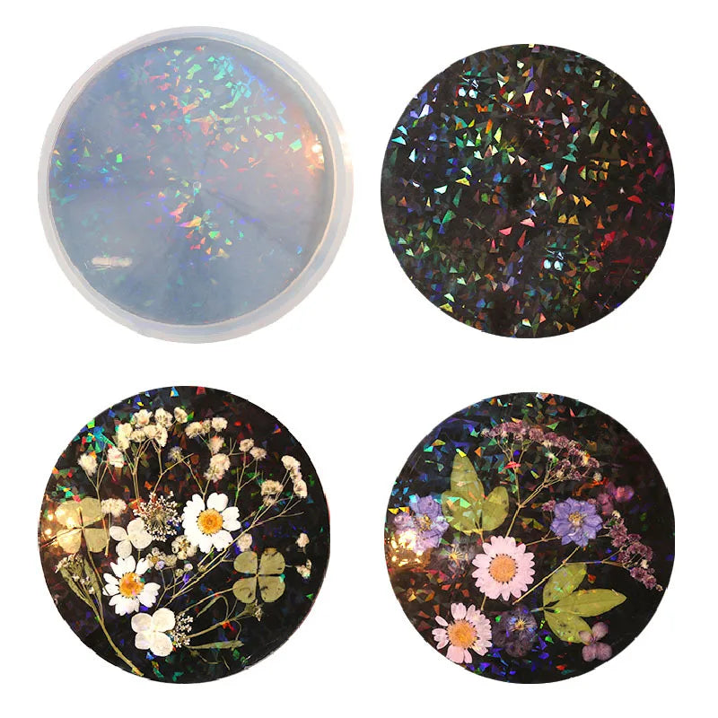Laser Silica Gel Mold Anti Scald coaster Table Crystal Gel Drop Holographic Mold for DIY Manual Production