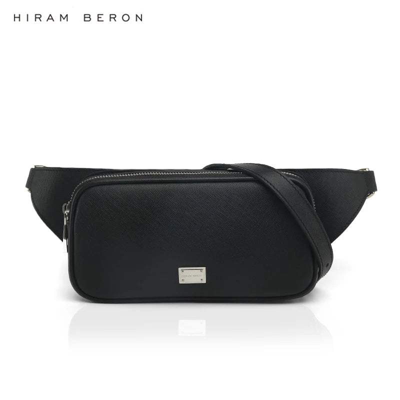 Hiram Beron Crossbody Luxury Customized Designer OEM Wholesale Italian Saffiano Leather Bum Bag for Men