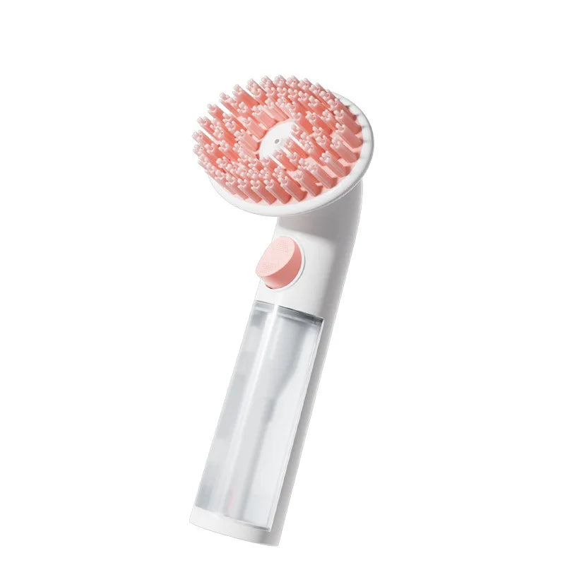 Pet Shower Massage Brush With Handle Dog Shampoo Dispenser Pet Hair Cleaning Grooming Silicone Cat Dog Bathing Brushes