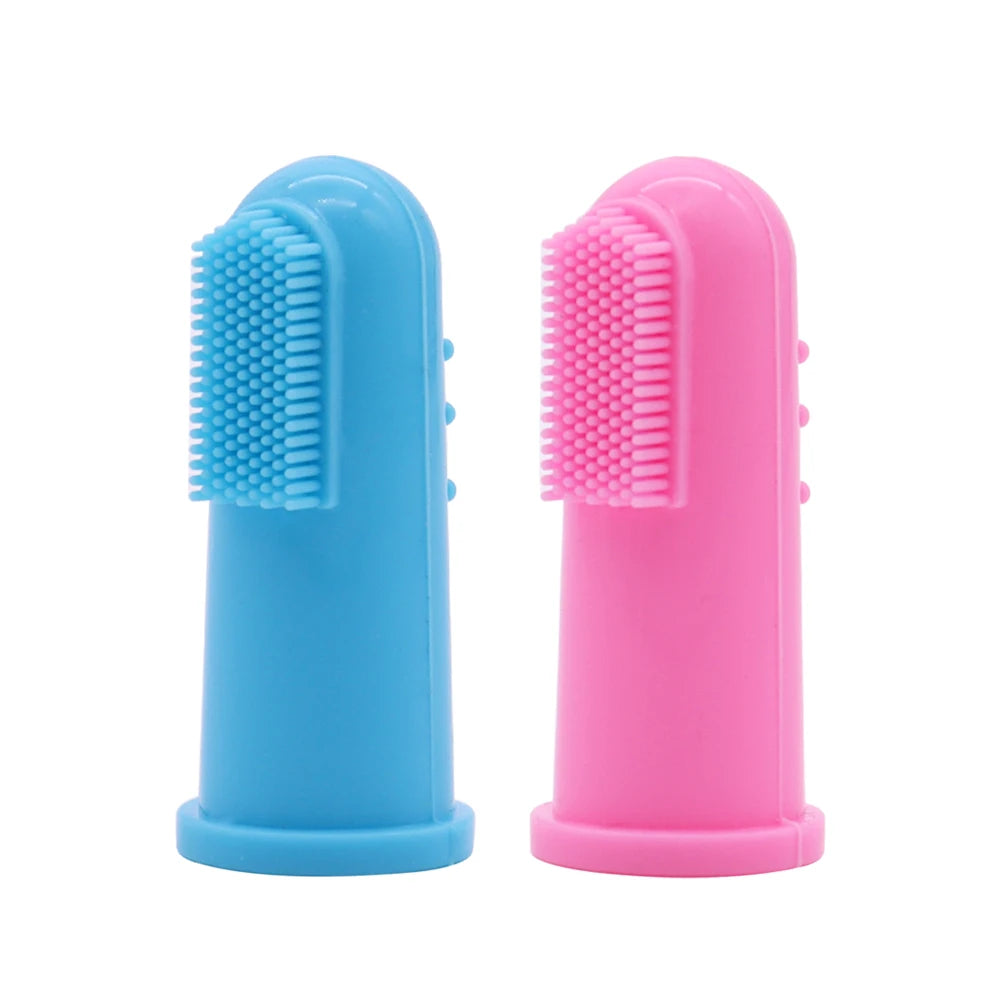 OEM Dental Care Silicone 360 Degree Puppy Pet Dog Tooth Brush Finger Toothbrush Kit with Soft Bristles for Teeth Cleaning