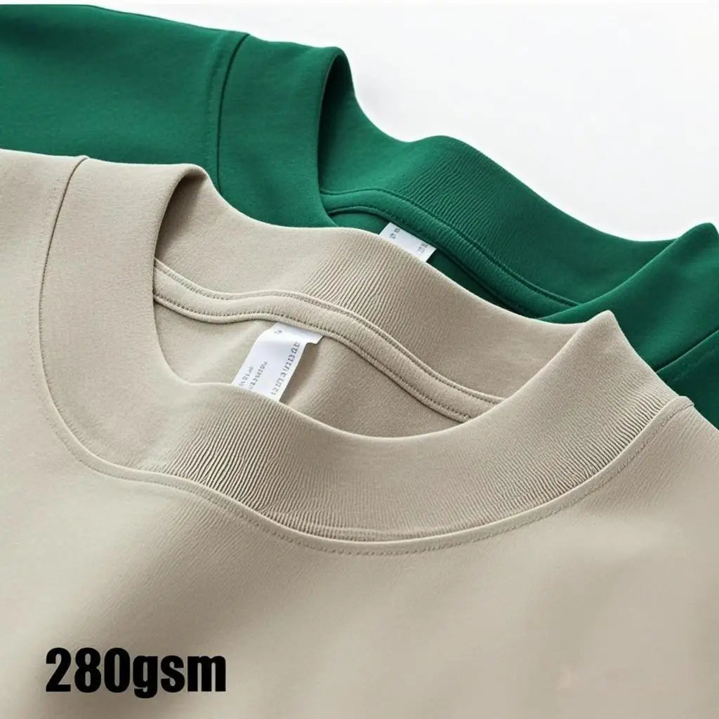 Any H-47 280G 3D Embossed O-neck T-shirt for Men Custom Logo Print on 100% Cotton Oversized Plain Tshirt with Puff Embossing