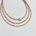 Fine Color 18K Gold Natural Stone Necklace Jewelry Sweet Minimalist Freshwater Pearl Fashion Seed Bead Necklace for Girls