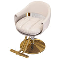 Hot Sale Modern Metal Barber Chair Reclining Adjustable Lift 360 Degree Swivel High Density Sponge Pink Gold Color for Salon Use