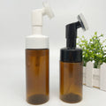 Wholesale 100ml 120ml 150ml 200ml Foam Pump Lotion  Amber Plastic Bottle with Silicone Brush Cap   Brush Cleanser Foam Bottle