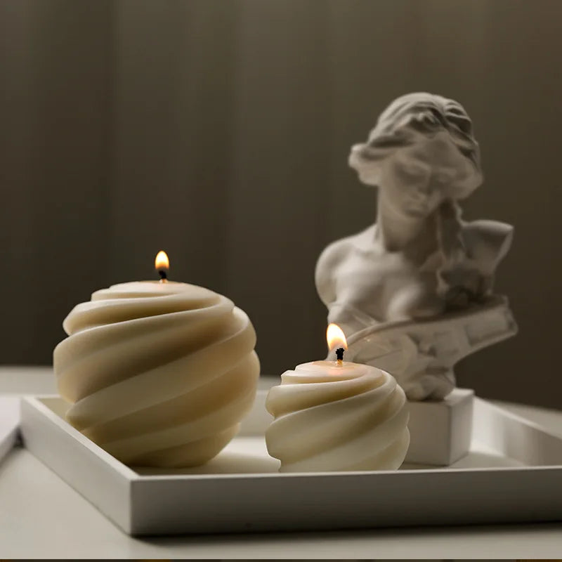 Creative Spherical Scented Candle Mold Soft Silicone Mold DIY Homemade Geometric Simple INS Style Candle Mold