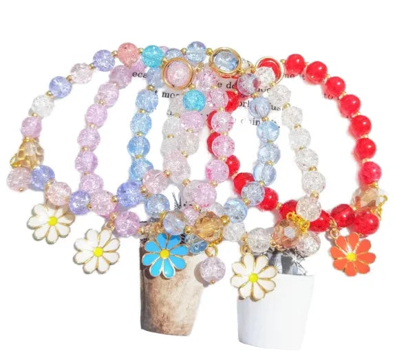 Crystal Beaded Bracelet Female Sunflower Student DIY Small Daisy Bracelet Wholesale