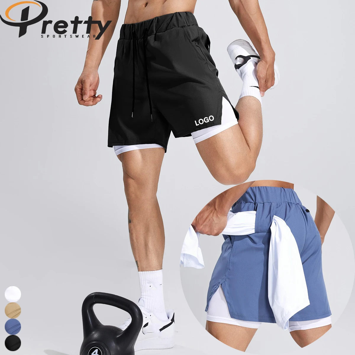 Men's Summer Sport Shorts Thin Casual Bermudas Black Classic Clothing Beach Shorts Male