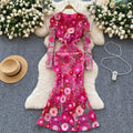 Women's Dress 2025 Spring Embroidery Waist Slim-Fit Dress