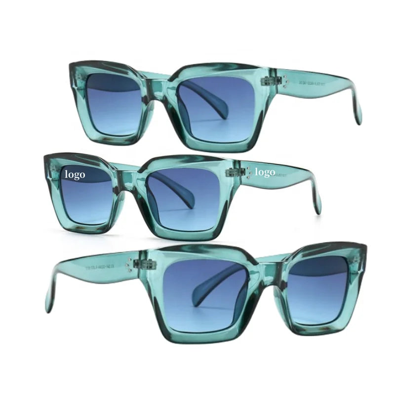 Luxury Retro Vintage Eyeglasses Large square Leopard Tortoise Retro Square Blue Purple Female Nails Sun Glasses