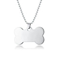 Engraved Exquisite Stainless Steel Glossy Fashionable Black Rectangular Necklace Casual Holiday Pet Jewelry for Men and Women