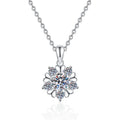 New Arrival 925 Sterling Silver Fine Jewelry Snowflake Shape 1Carat Moissanite Necklace for Women Wedding Party